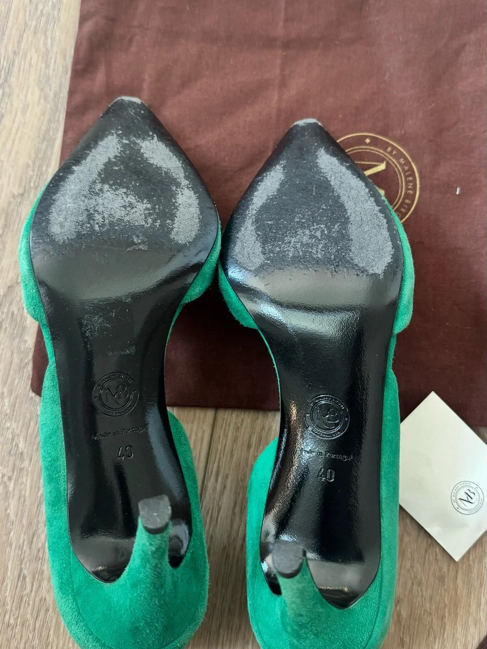 Malene Birger Green Suede Pointed-Toe Women's Pumps eu40